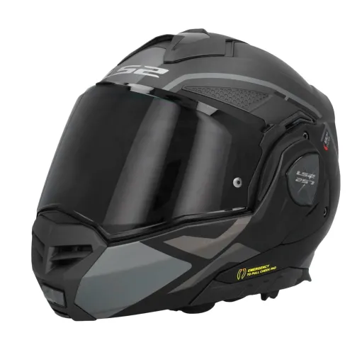 MF6185 Casco Modulare Convertibile LS2 Advant X Metryk Matt Titanium Nero / Grigio Opaco