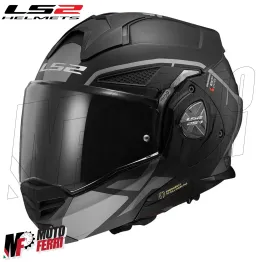 MF6185 Casco Modulare Convertibile LS2 Advant X Metryk Matt Titanium Nero / Grigio Opaco 2