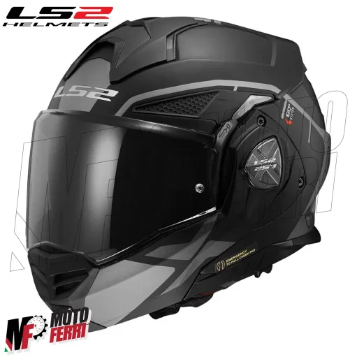 MF6185 Casco Modulare Convertibile LS2 Advant X Metryk Matt Titanium Nero / Grigio Opaco
