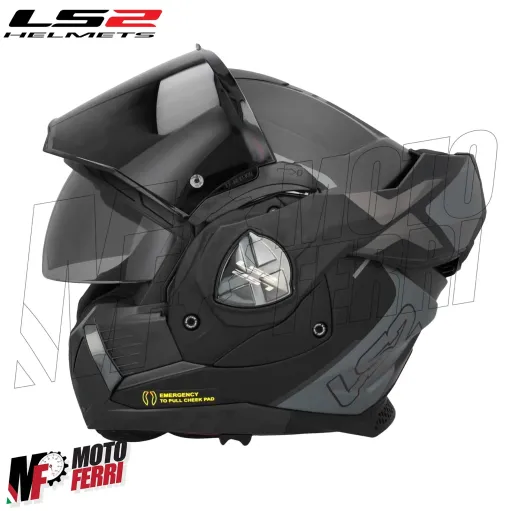 MF6185 Casco Modulare Convertibile LS2 Advant X Metryk Matt Titanium Nero / Grigio Opaco