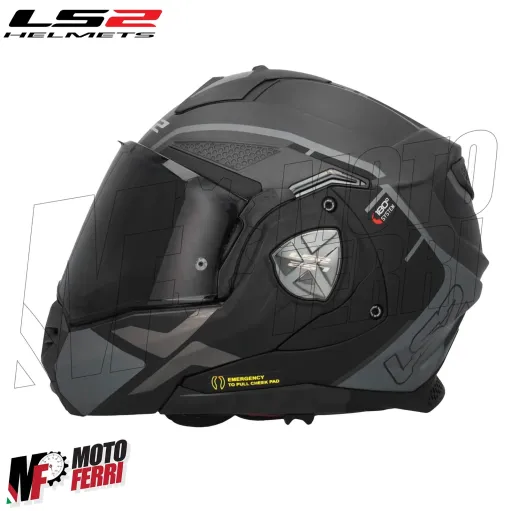 MF6185 Casco Modulare Convertibile LS2 Advant X Metryk Matt Titanium Nero / Grigio Opaco
