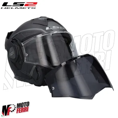 MF6185 Casco Modulare Convertibile LS2 Advant X Metryk Matt Titanium Nero / Grigio Opaco