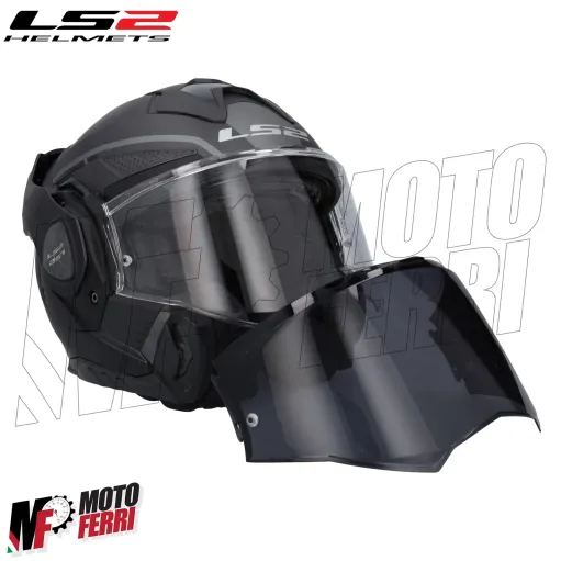 MF6185 Casco Modulare Convertibile LS2 Advant X Metryk Matt Titanium Nero / Grigio Opaco