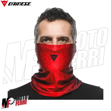 MF6190 Scaldacollo Dainese Neck Gaiter Nero Rosso Traspirante per Moto Scooter