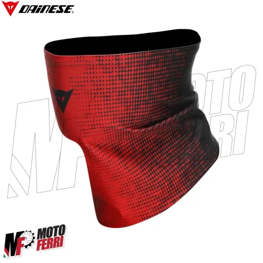 MF6190 Scaldacollo Dainese Neck Gaiter Nero Rosso Traspirante per Moto Scooter