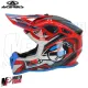 MF6191 Casco Acerbis Linear Moto Cross Enduro Motard Rosso / Blu / Grigio Lucido