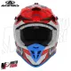 MF6191 Casco Acerbis Linear Moto Cross Enduro Motard Rosso / Blu / Grigio Lucido