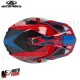 MF6191 Casco Acerbis Linear Moto Cross Enduro Motard Rosso / Blu / Grigio Lucido