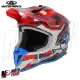MF6191 Casco Acerbis Linear Moto Cross Enduro Motard Rosso / Blu / Grigio Lucido