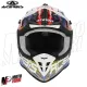 MF6192 Casco Acerbis Linear Moto Cross Enduro Motard Rosso / Blu / Bianco Lucido
