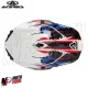 MF6192 Casco Acerbis Linear Moto Cross Enduro Motard Rosso / Blu / Bianco Lucido