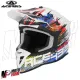 MF6192 Casco Acerbis Linear Moto Cross Enduro Motard Rosso / Blu / Bianco Lucido