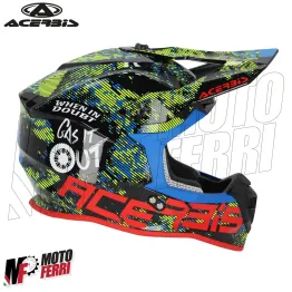 MF6193 Casco Acerbis Linear Moto Cross Enduro Motard Nero / Rosso / Blu / Bianco / Verde Lucido 2