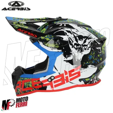 MF6193 Casco Acerbis Linear Moto Cross Enduro Motard Nero / Rosso / Blu / Bianco / Verde Lucido
