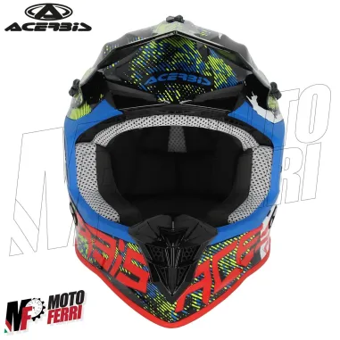 MF6193 Casco Acerbis Linear Moto Cross Enduro Motard Nero / Rosso / Blu / Bianco / Verde Lucido