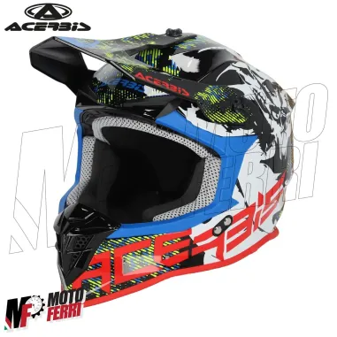 MF6193 Casco Acerbis Linear Moto Cross Enduro Motard Nero / Rosso / Blu / Bianco / Verde Lucido