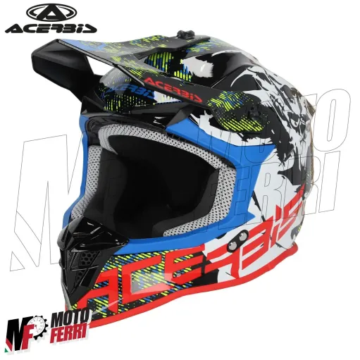 MF6193 Casco Acerbis Linear Moto Cross Enduro Motard Nero / Rosso / Blu / Bianco / Verde Lucido