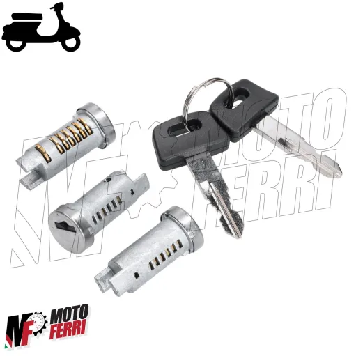 Kit Serrature Sterzo A 3 Vespa 50 125 150 200 PK XL S N Rush PX PE Cosa