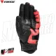 MF6208 Guanti Dainese X-Ride Gloves Racing in Pelle Rosso / Nero con Protezioni