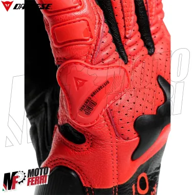 MF6208 Guanti Dainese X-Ride Gloves Racing in Pelle Rosso / Nero con Protezioni