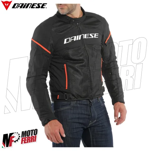 MF6216 - Giacca Moto Estiva Dainese Air Frame D1 Tex Jacket Nero/Rosso con Protezioni