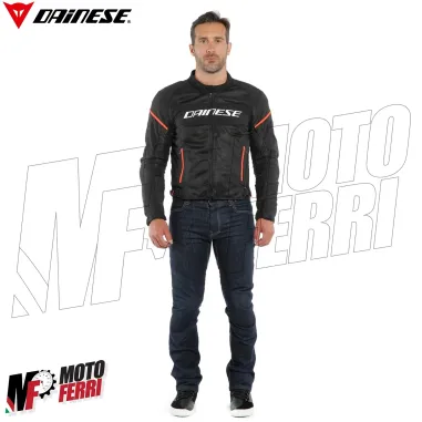 MF6216 - Giacca Moto Estiva Dainese Air Frame D1 Tex Jacket Nero/Rosso con Protezioni