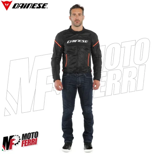 MF6216 - Giacca Moto Estiva Dainese Air Frame D1 Tex Jacket Nero/Rosso con Protezioni