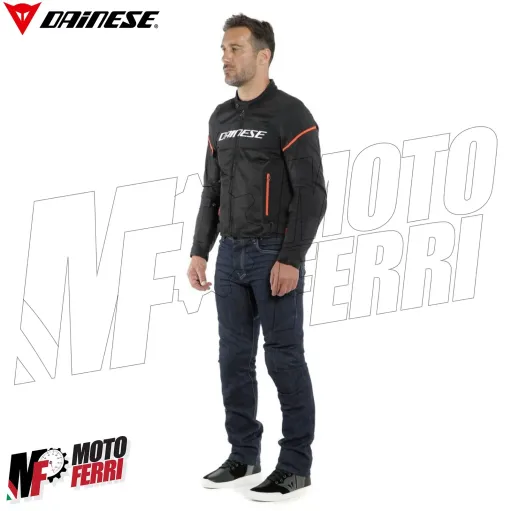 MF6216 - Giacca Moto Estiva Dainese Air Frame D1 Tex Jacket Nero/Rosso con Protezioni