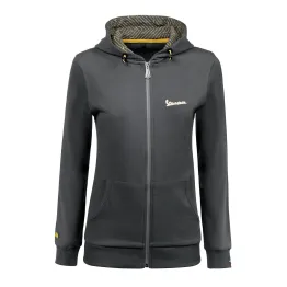 MF6252 Felpa Zip Donna Grigio / Giallo Originale Piaggio Logo Vespa Riflettente
