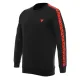 MF6272 Felpa Girocollo Uomo Originale Dainese Sweater Stripes Black / Fluo Red