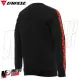 MF6272 Felpa Girocollo Uomo Originale Dainese Sweater Stripes Black / Fluo Red