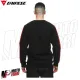 MF6272 Felpa Girocollo Uomo Originale Dainese Sweater Stripes Black / Fluo Red