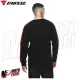 MF6272 Felpa Girocollo Uomo Originale Dainese Sweater Stripes Black / Fluo Red