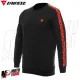 MF6272 Felpa Girocollo Uomo Originale Dainese Sweater Stripes Black / Fluo Red