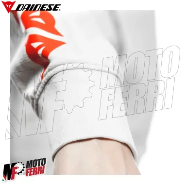 MF6274 Felpa Donna con Cappuccio Dainese Hoodie Stripes Lady Light Gray/Fluo Red