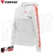MF6274 Felpa Donna con Cappuccio Dainese Hoodie Stripes Lady Light Gray/Fluo Red