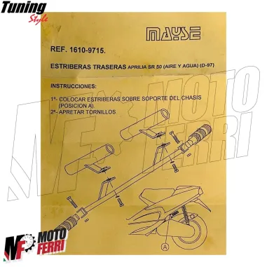 MF3815 - Pedalini Poggiapiedi Passegero per Aprilia SR 50 mod 1997/2001