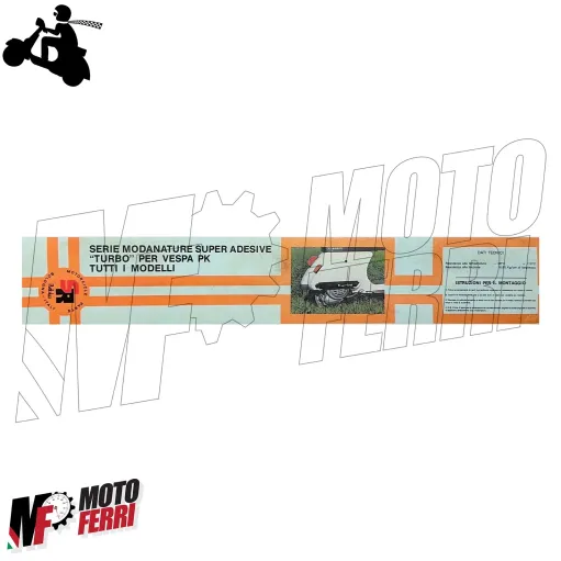 MF6320 - Modanature Adesive TURBO Nere per Vespa PK S XL Rush HP FL FL2