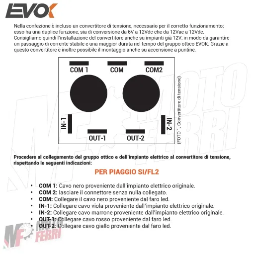 MF5517 Faro Fanale Anteriore Iron Led Evok per Piaggio SI / SI FL2 / SI Mix 50