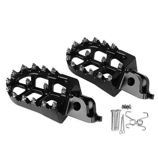 MF6334 Pedane Poggiapiedi Cross Honda CR CRF 125 250 450 1000 Nero Maggiorate