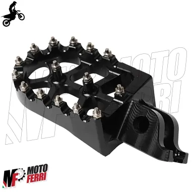 MF6334 Pedane Poggiapiedi Cross Honda CR CRF 125 250 450 1000 Nero Maggiorate