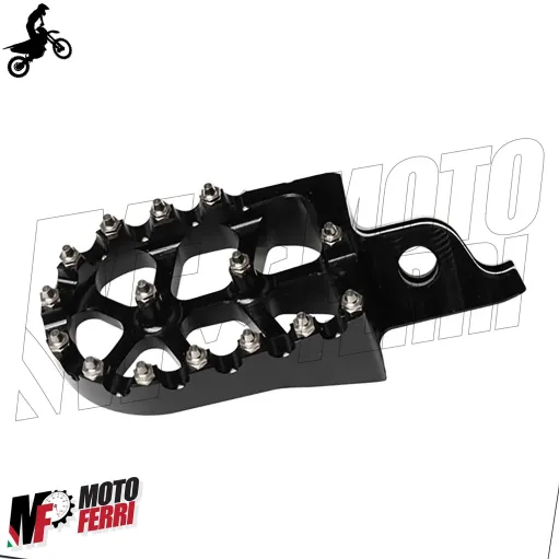 MF6334 Pedane Poggiapiedi Cross Honda CR CRF 125 250 450 1000 Nero Maggiorate