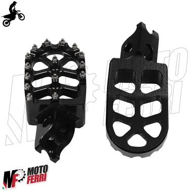 MF6334 Pedane Poggiapiedi Cross Honda CR CRF 125 250 450 1000 Nero Maggiorate