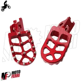MF6335 Pedane Poggiapiedi Cross Honda CR CRF 125 250 450 1000 Rosso Maggiorate 2