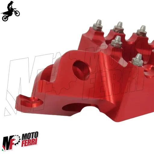 MF6335 Pedane Poggiapiedi Cross Honda CR CRF 125 250 450 1000 Rosso Maggiorate