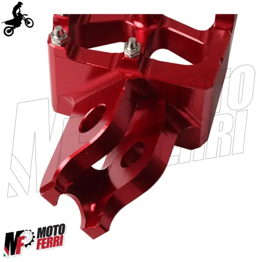 MF6335 Pedane Poggiapiedi Cross Honda CR CRF 125 250 450 1000 Rosso Maggiorate