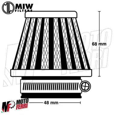 MF1352 Filtro Aria Meiwa Carburatore Polini PWK 24 26 28 30 Vespa Scooter Moto