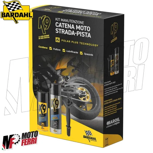 MF6349 Grasso Catena Bardahl K9 Moto Strada Pista + Pulitore + Spazzola