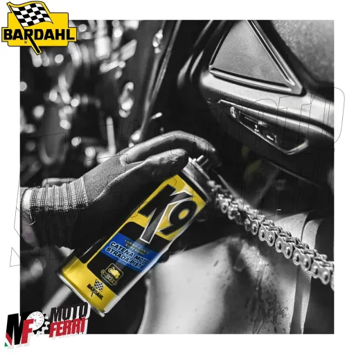 MF6349 Grasso Catena Bardahl K9 Moto Strada Pista + Pulitore + Spazzola