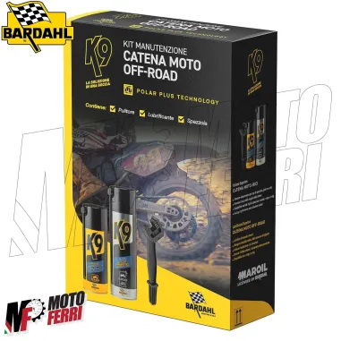 MF6350 Kit Grasso + Pulitore + Spazzola Catena Bardahl K9 Cross Enduro Off Road